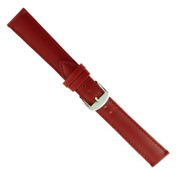 Rød læderurrem med stikninger i bredderne 12-20 mm og 180-195 mm lang og med flere spænde farver.